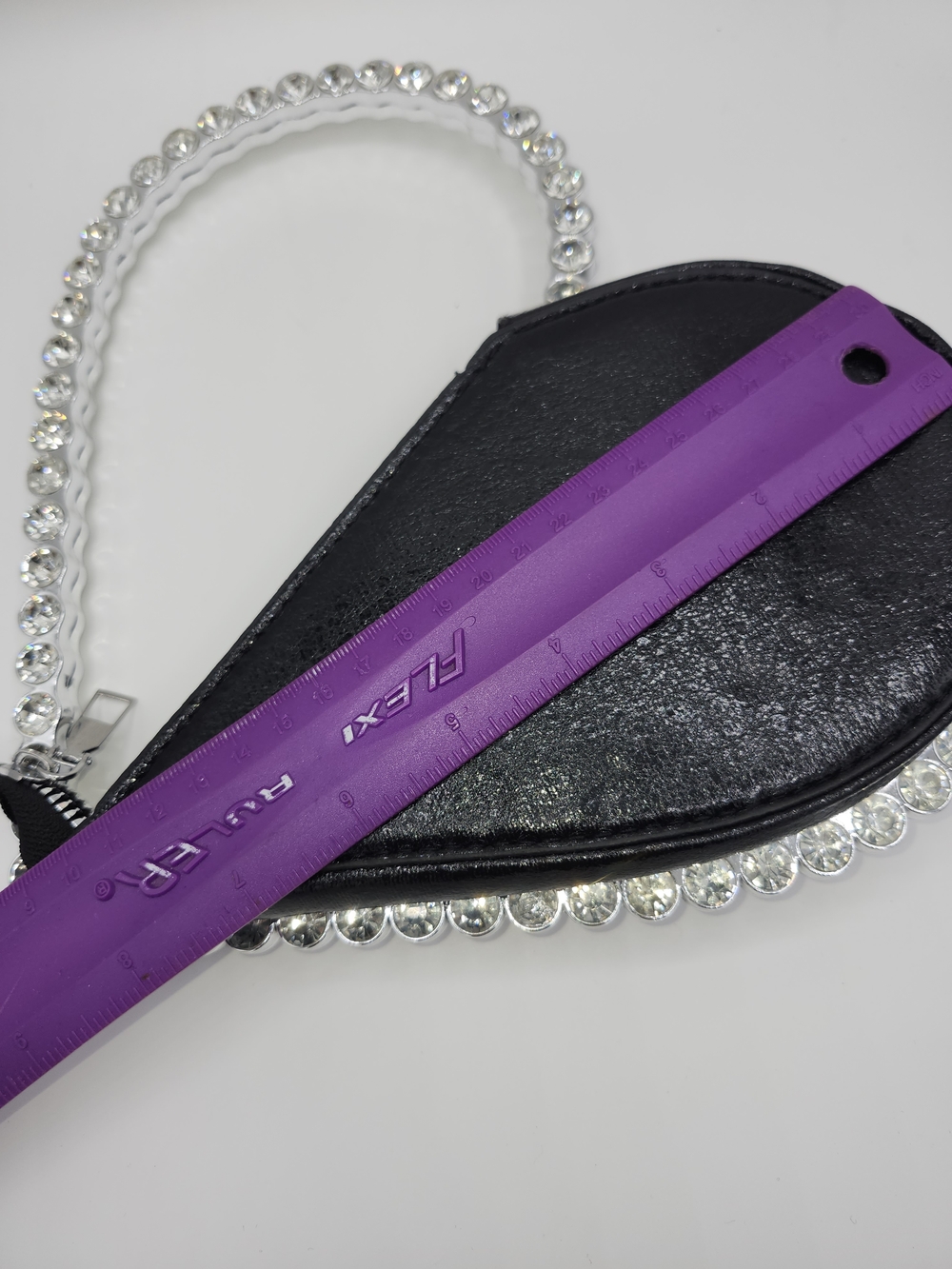 Purse Rhinestone-Trim Black Heart Wristlet - Picture 9 of 9
